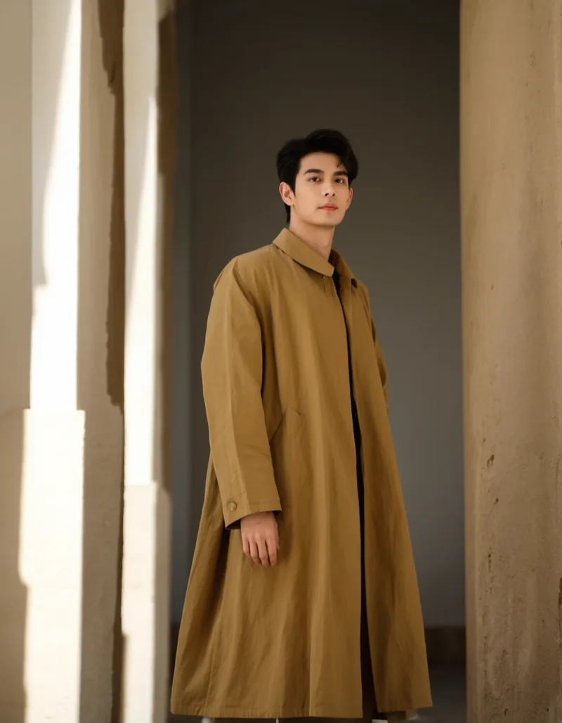 Donauwiese field coat — A lengthened cotton coat, sleeves to 72 cm