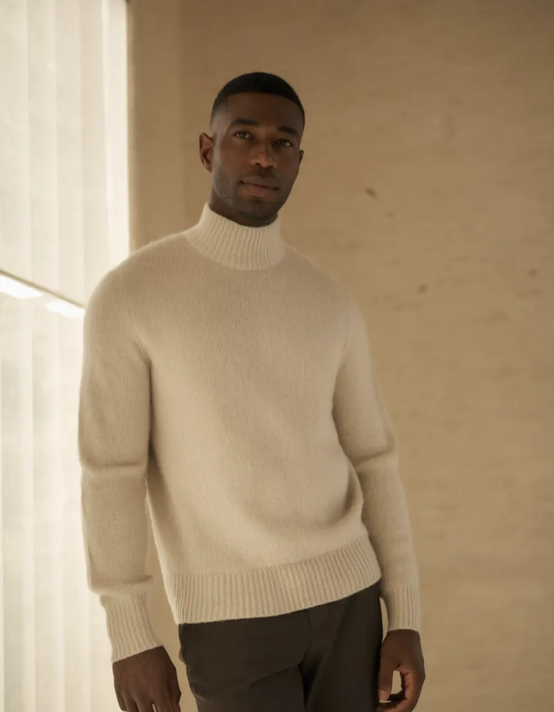 Blautal lambswool knit — Long body, long sleeve, no untucking