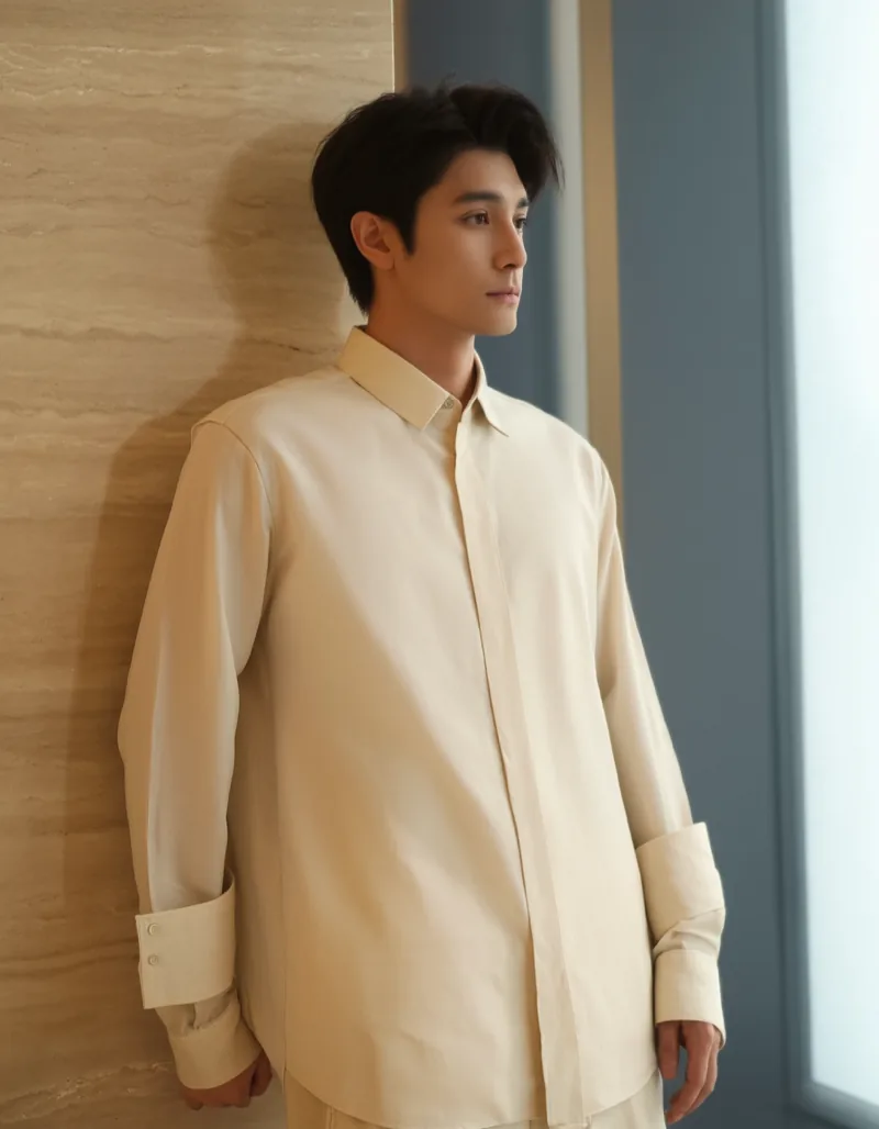 Hafengasse poplin shirt — Sleeves to 74 cm, body to 88 cm